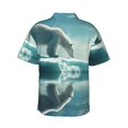 thumbnail image 3 of Daiia Polar Bear On Iceberg Hawaiian Shirt for Men Gentle Cotton Regular Short Sleeve Casual-Small, 3 of 9