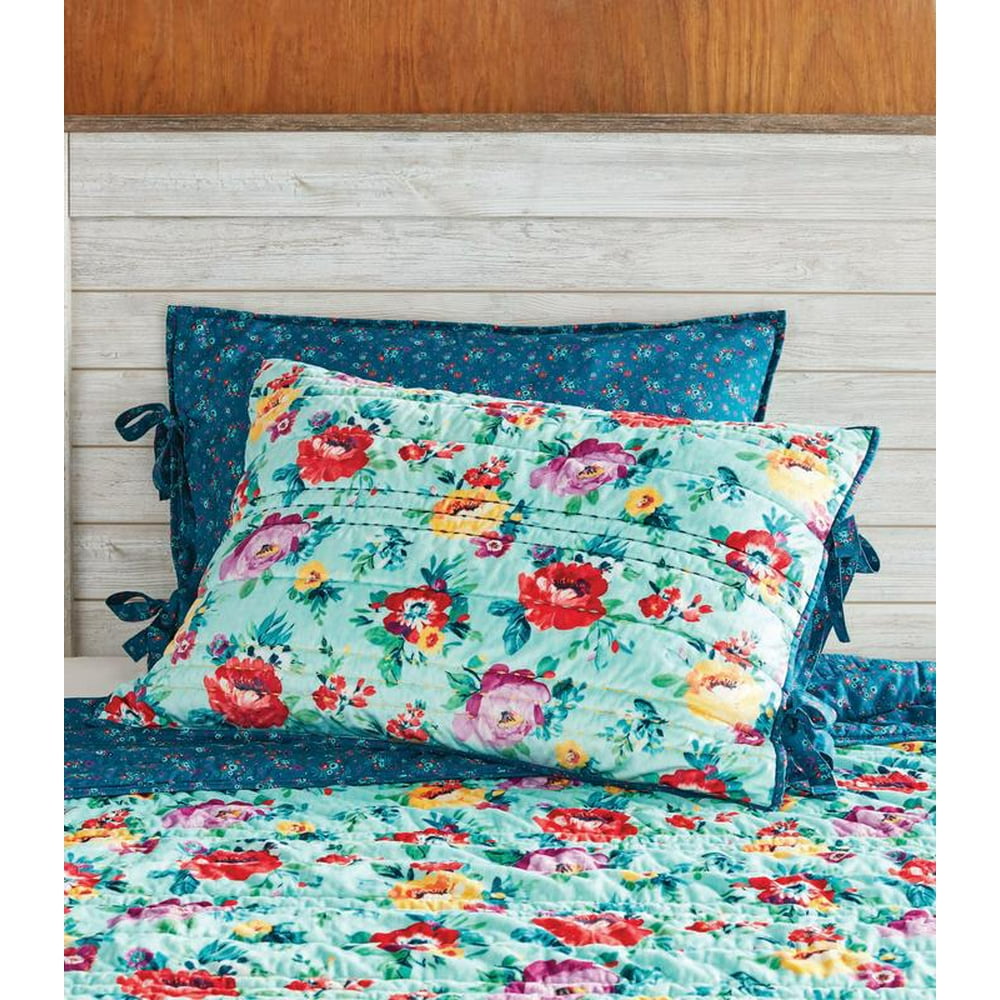 The Pioneer Woman Sweet Romance Blossoms 2 Piece Quilt Sham Set