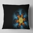 thumbnail image 2 of Designart Symmetrical Blue Orange Fractal Flower - Abstract Throw Pillow - 16x16, 2 of 5