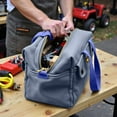 thumbnail image 4 of G & F Products Tool Bag Mechanics Style Brass Zipper Side Pockets Gray 1 Pack 11 x 7 x 6 Inch, 4 of 12