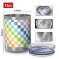 thumbnail image 3 of 12oz Tumblers Pastel Color Checkered Pattern Vacuum Insulated Stainless Steel Travel Tumbler Cups Mug with Lid and Straw for Beer,Coffee,Beverages with Cleaning Brush for Cold & Hot Drinks, 3 of 5