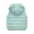 thumbnail image 3 of Girls Boys Winter Coat Lightweight Kids Vest Zip Up Hooded Fall Jackets Girls Trendy Clothes Mint Green 110, 3 of 4