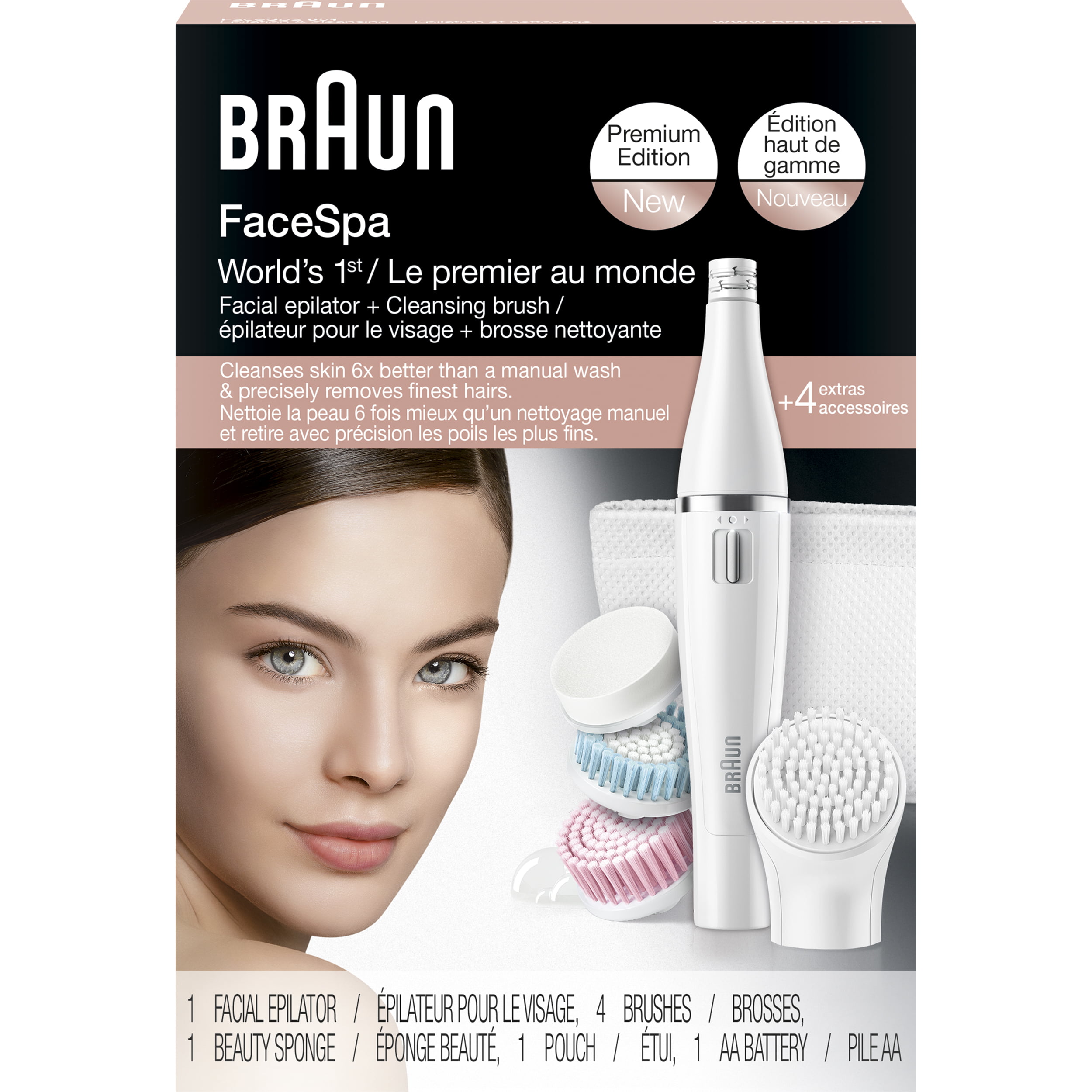 wapenkamer referentie bronzen Braun 851 FaceSpa Mini-Facial Epilator with 4 Facial Cleansing Brushes -  Walmart.com