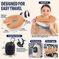 thumbnail image 6 of BUYUE Travel Neck Pillows for Airplanes, 360° Head Support Sleep for Long Flight, Skin-Friendly & Breathable, Kit with 3D Contoured Eye Mask, Earplugs and Storage Bag (Adult, Orange, 90+ lbs), 6 of 6