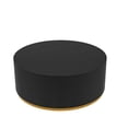 thumbnail image 2 of Williamspace Black Coffee Table with Gold Rim Bottom End Table Round Wood Side Table for Living Room Bedroom, 2 of 7