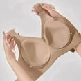 thumbnail image 6 of Guluxicc 4 Pack Wireless Bras for Women Seamless Push Up Bra No Underwire Comfort Everyday Bras, Brown, 5XL, 6 of 8