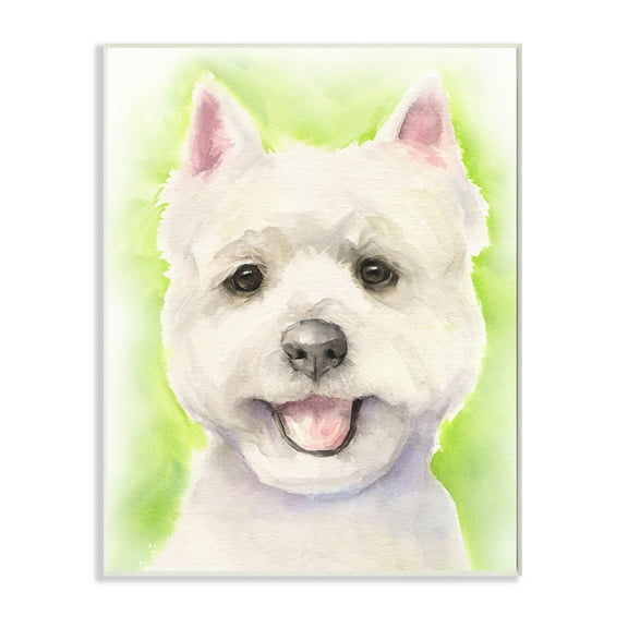 Stupell Industries Happy Smiling Westie Pet Dog In Grass Wall Plaque, 13 x 19, Design by George Dyachenko