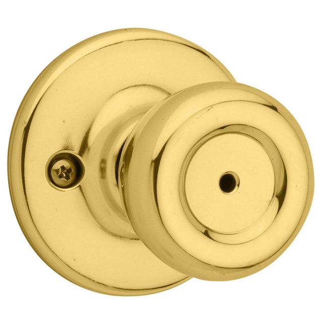 Perilla de privacidad Kwikset Tylo de latón pulido para cama y baño