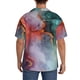 thumbnail image 3 of Balery Colorful Abstract Waves Camisa Casual de Manga Corta con Botones para Hombre, Texturizada, Estilo Cubano, para Playa, Verano-X-Large, 3 of 5