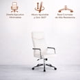 thumbnail image 3 of Ilios Innova | Silla Ejecutiva Blanca Ergonómica con Altura Ajustable, Respaldo Alto Acolchado, Base Metálica Cromada con Ruedas 360°, Diseño Moderno para Oficina y Home Office, 3 of 9