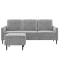Queer Eye Wimberly Pillowback Sofa Sectional, Light Gray Velvet