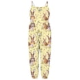 thumbnail image 7 of Kids Girl Easter Bunny Romper Jumpsuit Yellow Sleeveless Harem Floral Print Spring Outfit,Size 1 T, 7 of 7