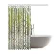 thumbnail image 2 of ARTJIA Home Bath Decor Fabric Green Birch Tree Shower Curtain Hooks 66x72 Inches-Bare Birch Trees with Fresh Green Leaves in Spring Curtains, 2 of 3