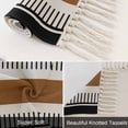 thumbnail image 6 of Modern Brown Black Kitchen Runner Rug 2'x4', Boho Contemporary Geometric Striped Washable Rug with Tassels, Non Slip Woven Cotton Bathroom Rugs Hallway Carpet for Foyer Bedroom Entry Back Door Decor, 6 of 9