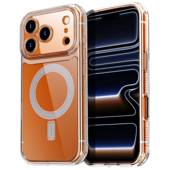 AICase Magnetic For iPhone 17 Pro Max Case Clear, Upgraded [Full Camera Protection] [Compatible with Magsafe] Non-Yellowing Protective Shockproof Bumper Phone Cover