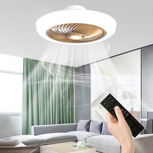 Luces de techo con ventiladores Candelabro Función de sincronización Luces LED Luces colgantes Ventilador de techo Lámpara de ventilador para comedor, Dorado