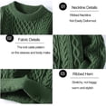 thumbnail image 7 of Babcutegg Big and Tall Mens Cable Knit Sweater Crew Neck Long Sleeve Loose Fit Warm Casual Comfy Sweaters Size 4XL, 7 of 7