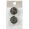 Le Bouton Antique Silver 7/8" Metal Shanks, 2 Pieces