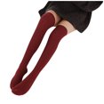 thumbnail image 2 of Warm Wool Thigh High Stockings Thickened Over Knee Socks for Winter(Wine), 2 of 3