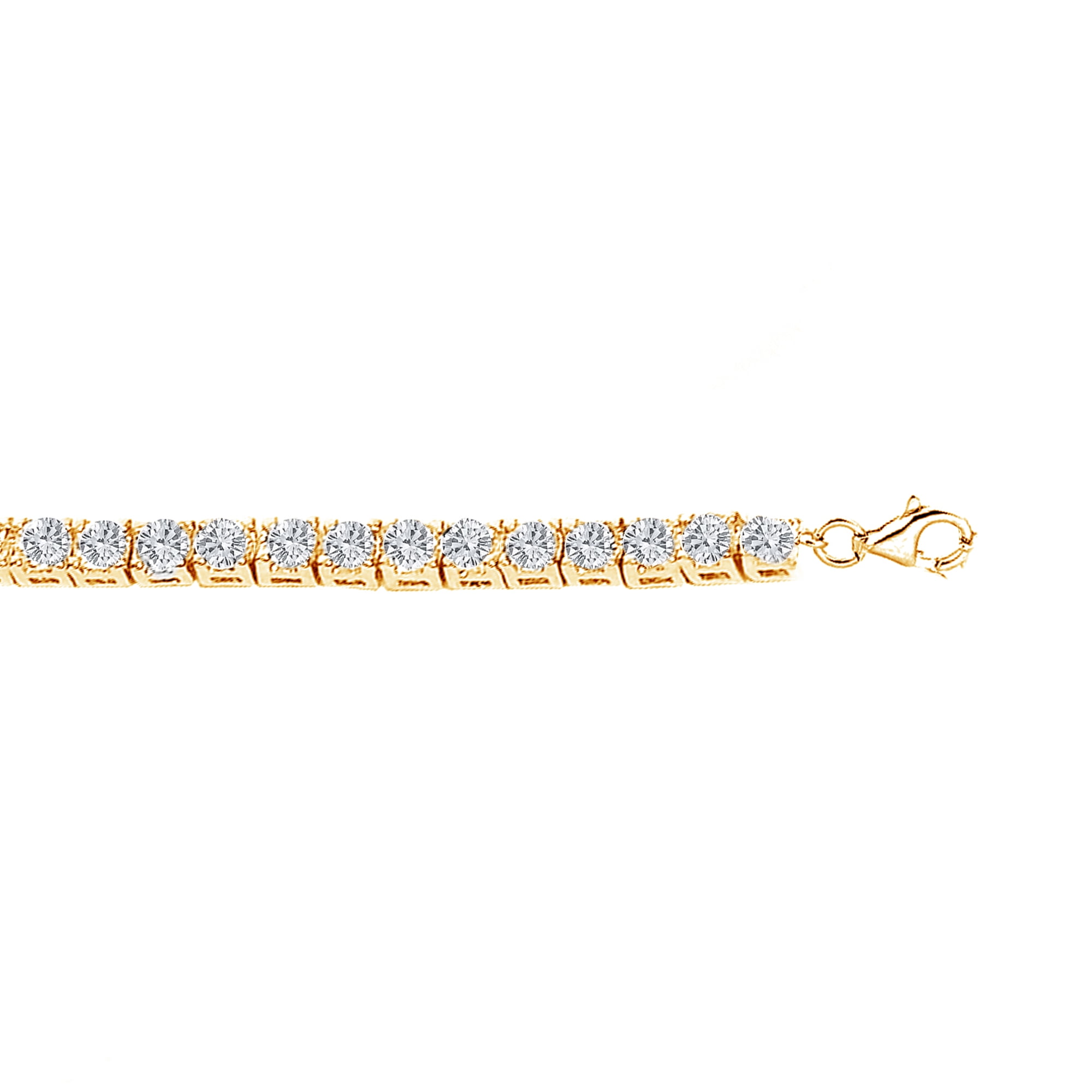 Ritastephens Sterling Silver Gold Plated Cubic Zirconia Tennis Anklet Adjustable 9-10 Inches for Female Adults and Teens