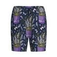 thumbnail image 3 of Yiaed Lavender Flowers for Men's Soft Sleep Pajama Short Lounging Pajama Shorts-Medium, 3 of 8