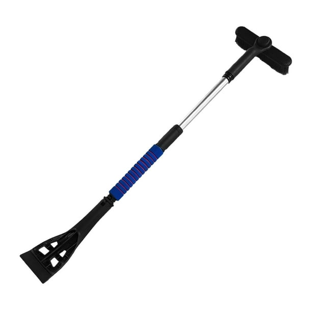 Raspador de hielo para empujar la nieve, cepillo telescópico para nieve 2 en 1, cepillo pivotante de 360 degree Azul