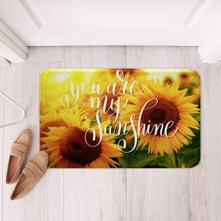

Sunflowers Bath Carpets 3D Flowers Plush Bath Mat for Shower and Tub Yellow Floral Door Mat Rugs Daisy Room Decor Absorbent Door Mats 24x16 Inch