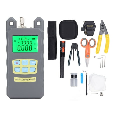 

2024 FTTH Fiber Optic Tool Kit Termination with Optical Power Meter Cleaver Stripper Miller Clamp