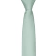thumbnail image 5 of Jacob Alexander Men's Silk Blend Solid Color 2.5 inch Slim Width Neck Tie - Sage Mist, 5 of 8