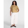 thumbnail image 2 of Terra & Sky Women's Plus Flowy Cotton Blouse with Short Ruffled Sleeves, Sizes 0X-5X, 2 of 5