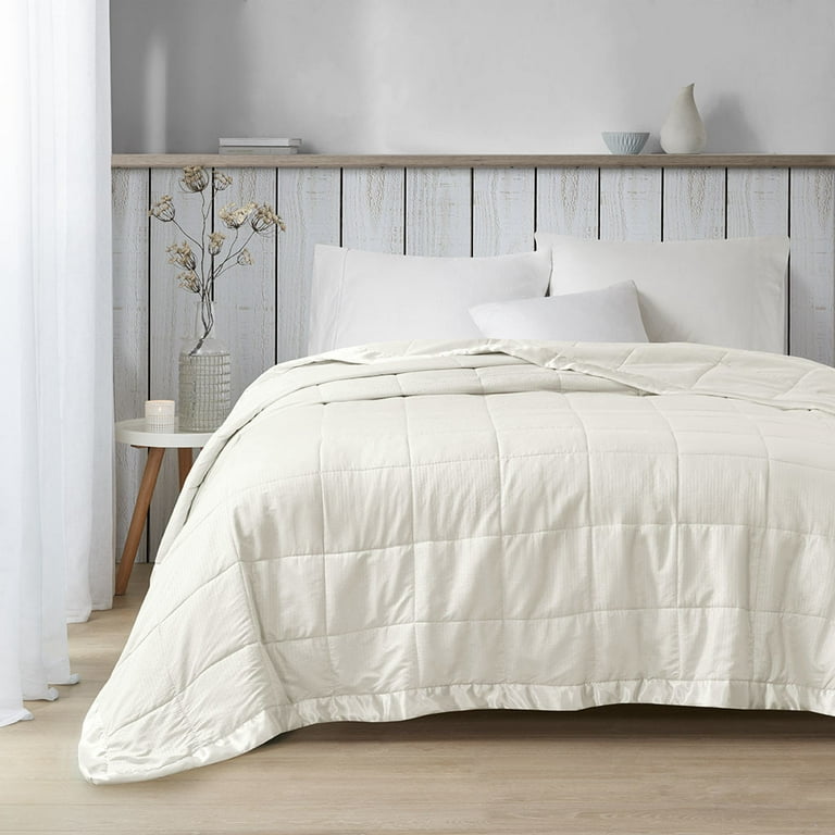 Free Shipping Madison Park Polyester Premium Hypoallergenic Down Alternative Blanket in Ivory Walmart Walmart