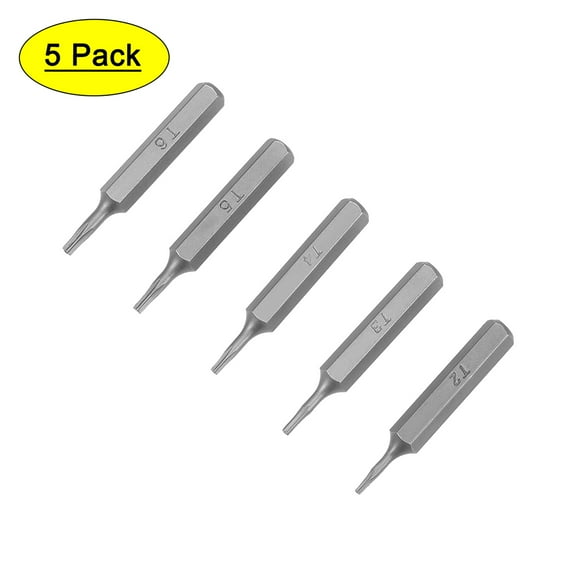 Uxcell 5/32" Hex Shank 1.1" Length T2 T3 T4 T5 T6 Torx Screwdriver Bit Set S2 Steel