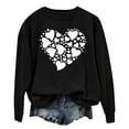 thumbnail image 4 of Fznquz Womens Long Sleeve Sweatshirt Valentine's Day Crew Neck Love Heart Graphic Sweatshirt Cute Black Plus Size Womens Fashion XS, 4 of 8