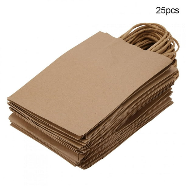 25 bolsas de regalo de papel kraft para bodas, dulces, regalos, con asa, color amarillo