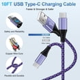 thumbnail image 5 of Type C Charger, Fast Charging Block USB Wall Charger with 2pcs Type C Charging Cable Cord USB C Cable 10FT, Dual Port Phone Charger Android Charger Block, USB Power Adapter USB Cube Charger[Purple], 5 of 8