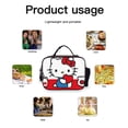 thumbnail image 3 of Hello kitty PU Leather Lunch Bag Unisex Lunch Box, Reusable Lunch Tote Meal Prep Container Portable Leakproof Insulated Cooler Bag Food Tote for Work Office Picnic Beach Travel, 3 of 5