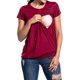 thumbnail image 2 of Jumpingount Camiseta de manga corta para mujer, camiseta de lactancia con cuello , ropa de lactancia Prendas para la parte del cuerpo Vino rojo M, 2 of 6