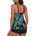 thumbnail image 4 of ZPAQI Women's Floral Swimwear with Boyshorts Two Pieces Tankini Swimsuits Bathing Suit, 4 of 12