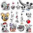 thumbnail image 2 of Abalorio de Minnie de plata 925, abalorio compatible con Pandora original, colgante de Disney de Herocross, joyería de cuentas de coco Micky, regalo de halloween para mujer, 2 of 4