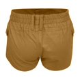 thumbnail image 5 of Brown Womens Pants Women's Cargo Shorts Elastic Waist Pockets Summer Casual Shorts Y2k Shorts Shorts for Women Sweatpants Womens Fashion, 5 of 6