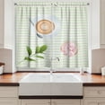 thumbnail image 2 of Ambesonne Coffee Time Kitchen Curtains, Cappuccino and Muffin, 55"x24", White and Pale Green, 2 of 3