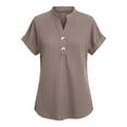 thumbnail image 5 of T Shirts for Women 2026 Summer Short Batwing Sleeve V Neck Ribbed Dressy Casual Office Work Tshirt Blouse, 5 of 6