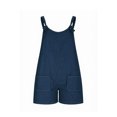 thumbnail image 4 of Summer Denim Jumpsuit Shorts for Women Loose Fits Sleeveless Casual Overall Shorts Comfy Daily Wear,Dark Blue,M, 4 of 6