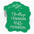 thumbnail image 2 of Inkdotpot Real Silver Foil Bracket Shape Paper Hang Tags Good Bye Tension Hello Pension Retirement Favor Tags Pack Of 100, 2 of 7