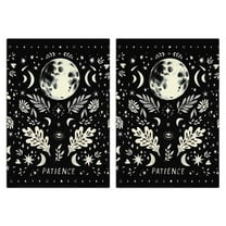 2 Pcs Funny Kitchen Towels,Black Gothic Moon Flower Star Pattern Microfiber Dish Towels,Kitchen Tea Towels,Kitchen Towel Set (18" X 26")