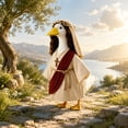thumbnail image 6 of SHENGXINY Porch Goose Outfit, Religious Robe with Cross Necklace and Wreath Wig Goose Clothes for Patio Outdoor Home Decor Multicolor 23 in, 6 of 9