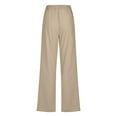 thumbnail image 4 of yunLCZ Pants for Women High Waisted Linen Pants Women Summer Wide Leg Pants Drawstring Elastic Waist Pants High Waisted Pants Casual Beach Trousers, 4 of 4