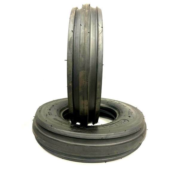 Two (2) New 7.50-16 Rib Front Tractor Tires - Heavy Duty 10 Ply Rated - Tubeless F-2 Triple Rib - 750x16