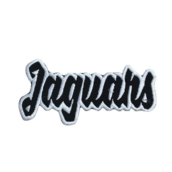 Jaguars - Black/White - Team Mascot - Words/Names - Iron on Applique/Embroidered Patch