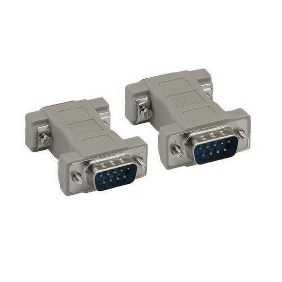 Kentek DB9 9 Pin Male to Male M/M Serial/AT Null Modem Adapter Gender Changer Coupler RS-232 Crossover Molded DTE DCE Data transfer